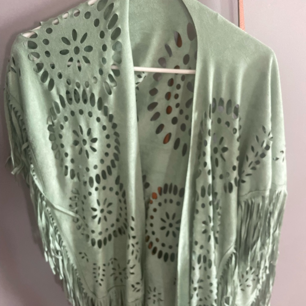 suede shawl wrap